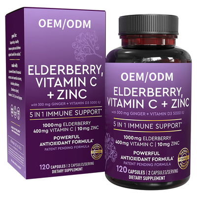 Elderberry βιταμίνης C + ψευδάργυρου αντιοξειδωτικός άνοσος καψών για τους ενηλίκους