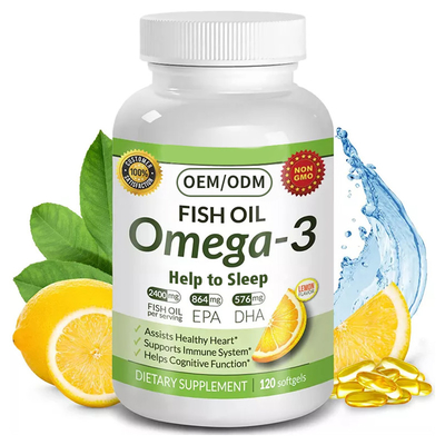 60 Softgels ωμέγα-3 πετρέλαιο ψαριών 1200 υποστηρίξεις MG υγιείς