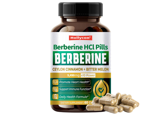 HALAL Berberine HCL Καψάκια Ενισχυτικό του ανοσοποιητικού συστήματος Συμπλήρωμα Υποστήριξης για τη διαχείριση του βάρους