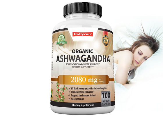 COA Οργανικές κάψουλες Ashwagandha Ανδρικής Ενίσχυσης Συμπληρώματα Βοηθά στην ανακούφιση από το άγχος 100pcs