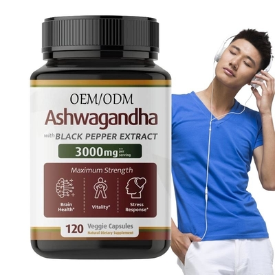 OEM Οργανικές κάψουλες Ashwagandha Extra Strength 1000mg Συμπλήρωμα Ενέργειας