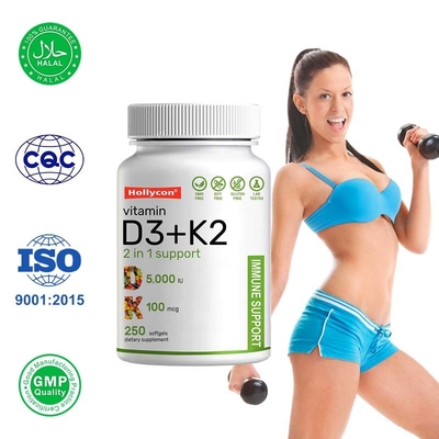 Βιταμίνη D3 K2 Softgels για ανοσοποιητική καρδιά και υγεία των οστών με υποστήριξη ασβεστίου