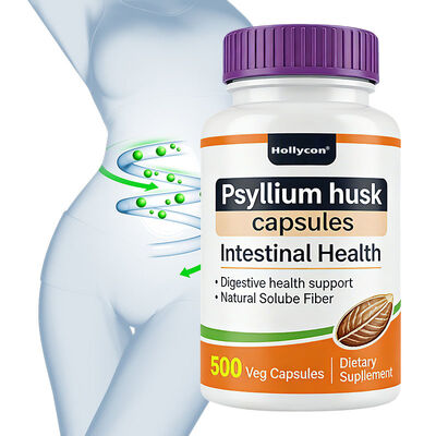OEM/ODM Ενήλικες Psyllium Husk κάψουλες Υγιεινή και κανονικότητα της πέψης Υποστήριξη χωρίς γλουτένη συμπλήρωμα διατροφής